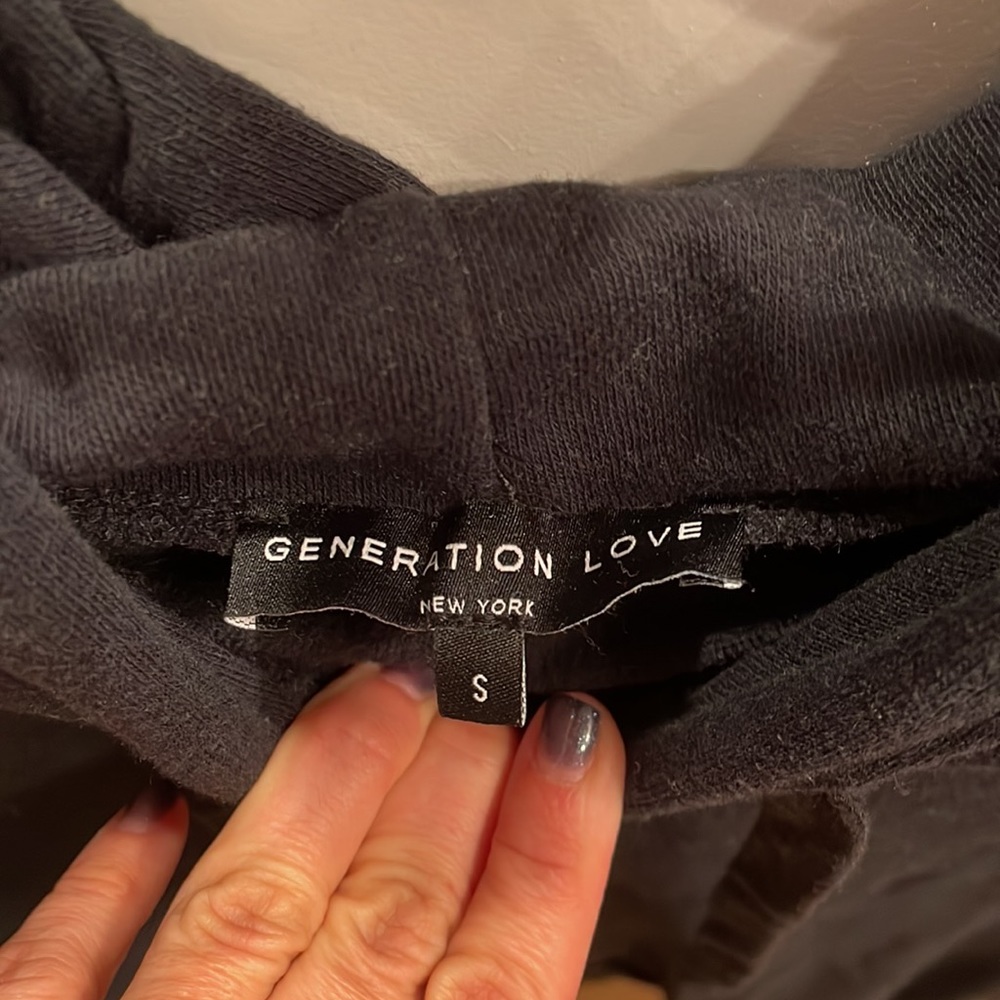 Generation Love Cold Shoulder Splatter Hooded Swe… - image 2